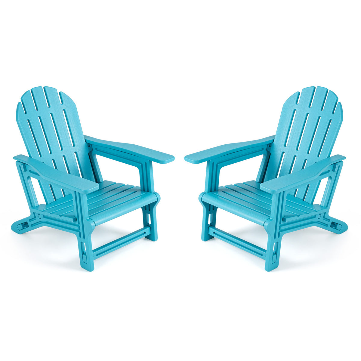 Set of 2 All-Weather Outdoor Kids Patio Seating with Ergonomic Design-Pink
