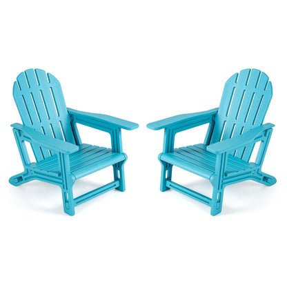 Set of 2 All-Weather Outdoor Kids Patio Seating with Ergonomic Design-Pink