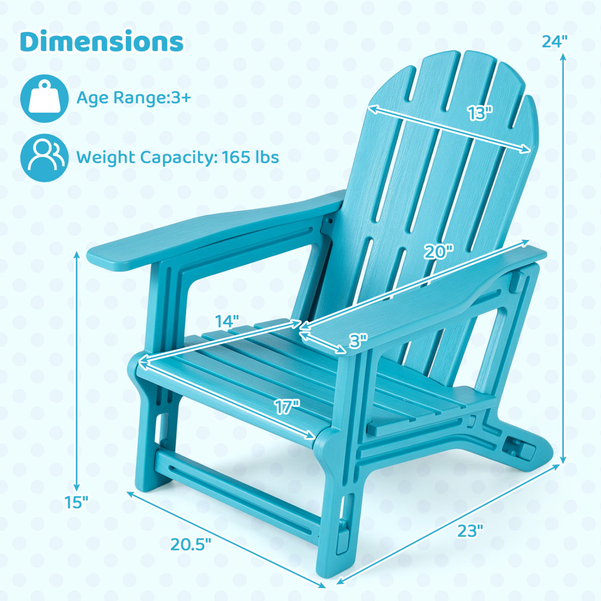 Set of 2 All-Weather Outdoor Kids Patio Seating with Ergonomic Design-Pink