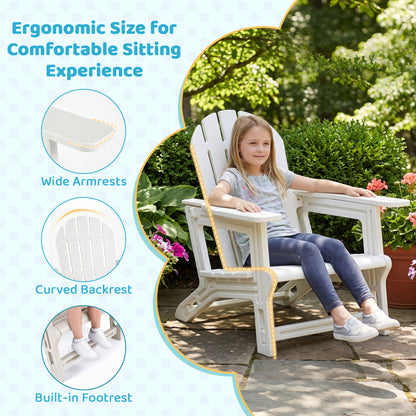 Set of 2 All-Weather Outdoor Kids Patio Seating with Ergonomic Design-Pink