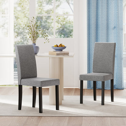 Set of 2 Dining Chair Mid-Century Modern Fabric Upholstered Parson Chairs-Beige