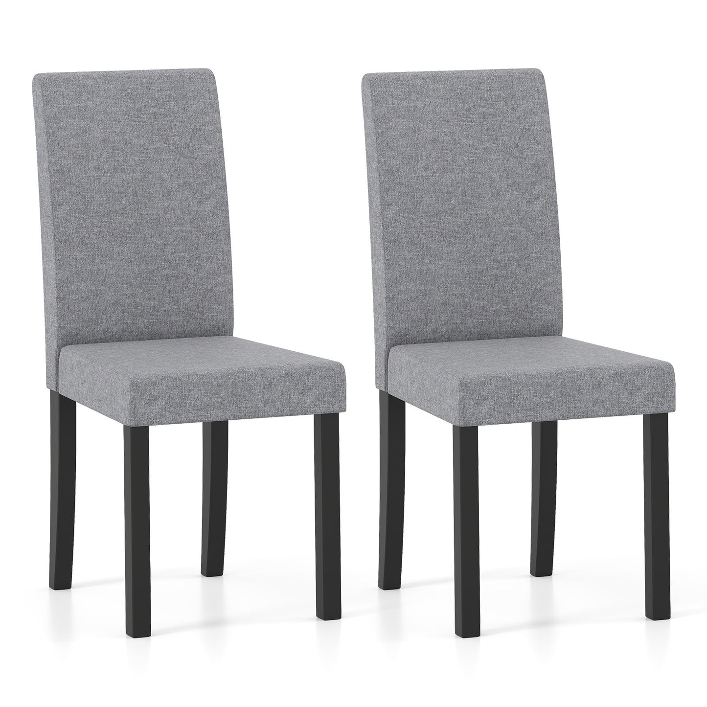 Set of 2 Dining Chair Mid-Century Modern Fabric Upholstered Parson Chairs-Beige