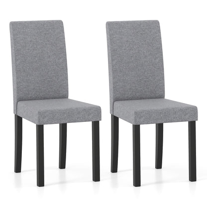 Set of 2 Dining Chair Mid-Century Modern Fabric Upholstered Parson Chairs-Beige