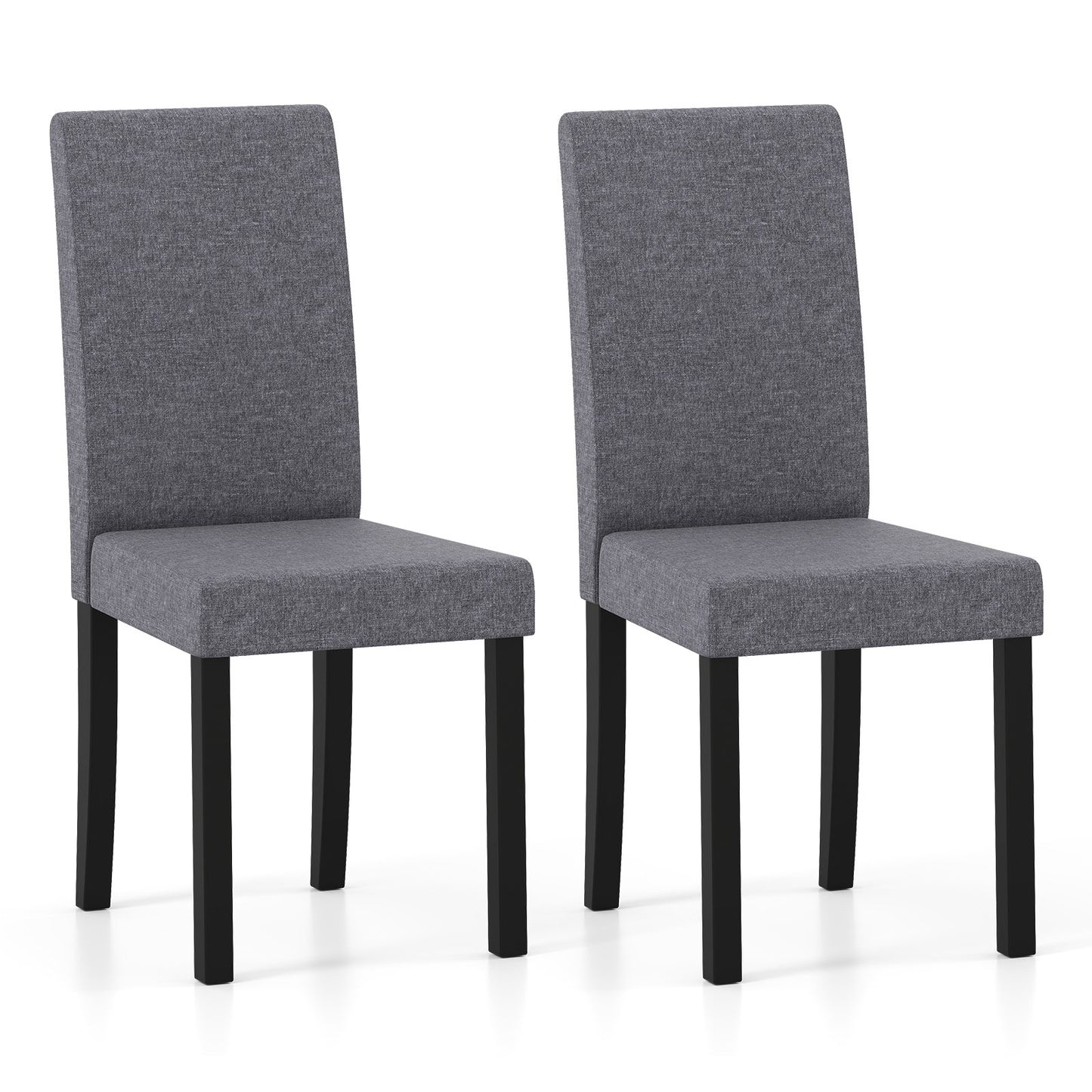 Set of 2 Dining Chair Mid-Century Modern Fabric Upholstered Parson Chairs-Beige
