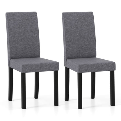 Set of 2 Dining Chair Mid-Century Modern Fabric Upholstered Parson Chairs-Beige
