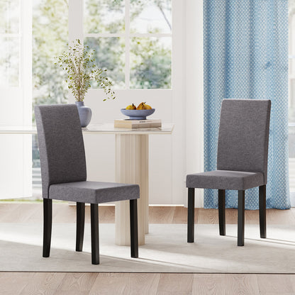 Set of 2 Dining Chair Mid-Century Modern Fabric Upholstered Parson Chairs-Beige