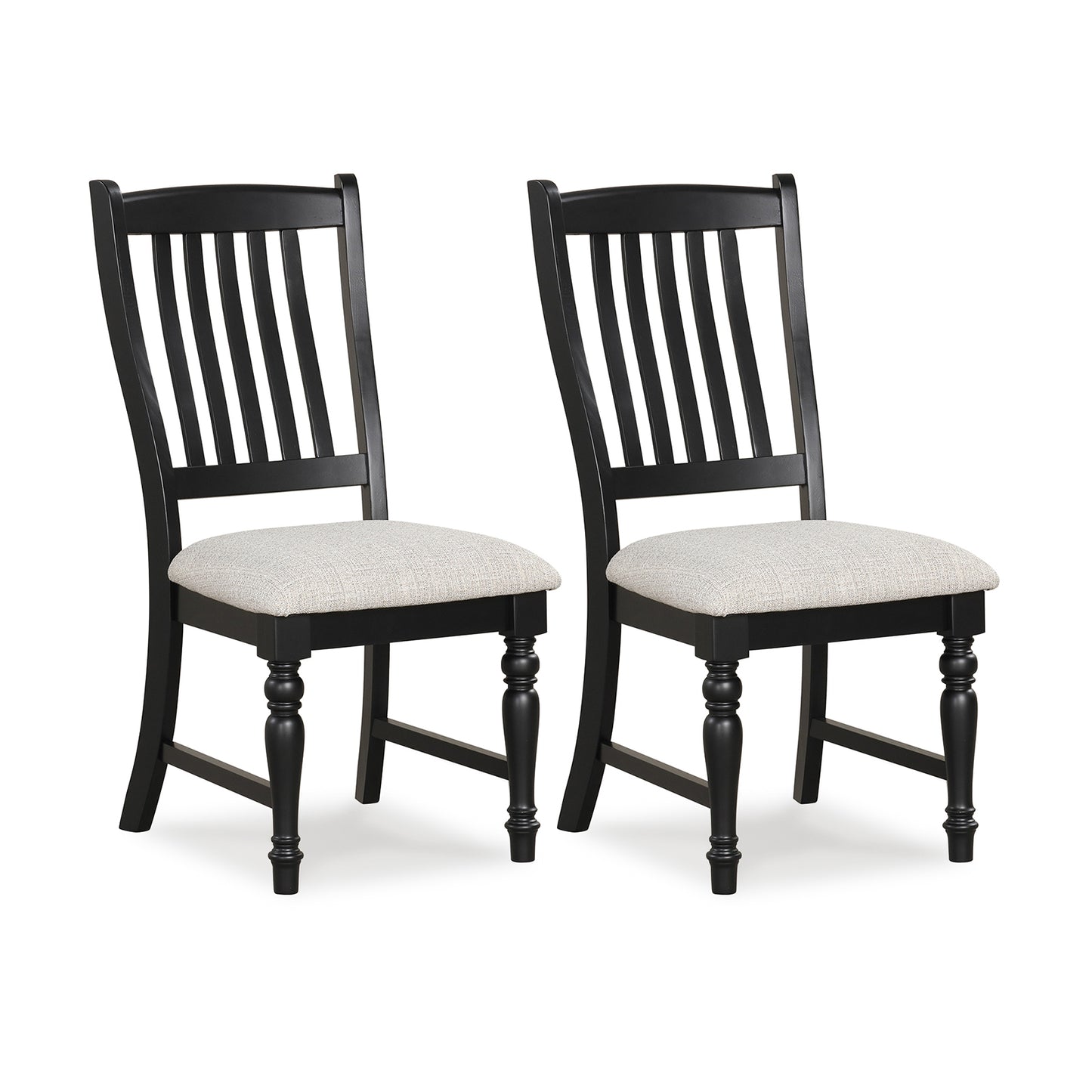 Set of 2 Dining Chairs Kitchen Side Chair with Solid Wood Legs-Black