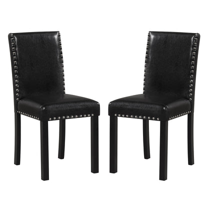 Set of 2 Dining Chairs with Solid Rubber and Wood Legs