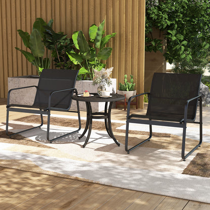 Set of 2 heavy-duty outdoor aluminum side tables with adjustable footpads in antique brown, designed for patio use.