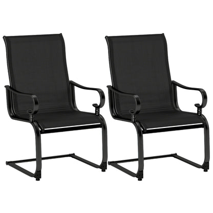 Set of 2 Patio Chairs with Quick-drying and Breathable Fabric for Backyard-Black