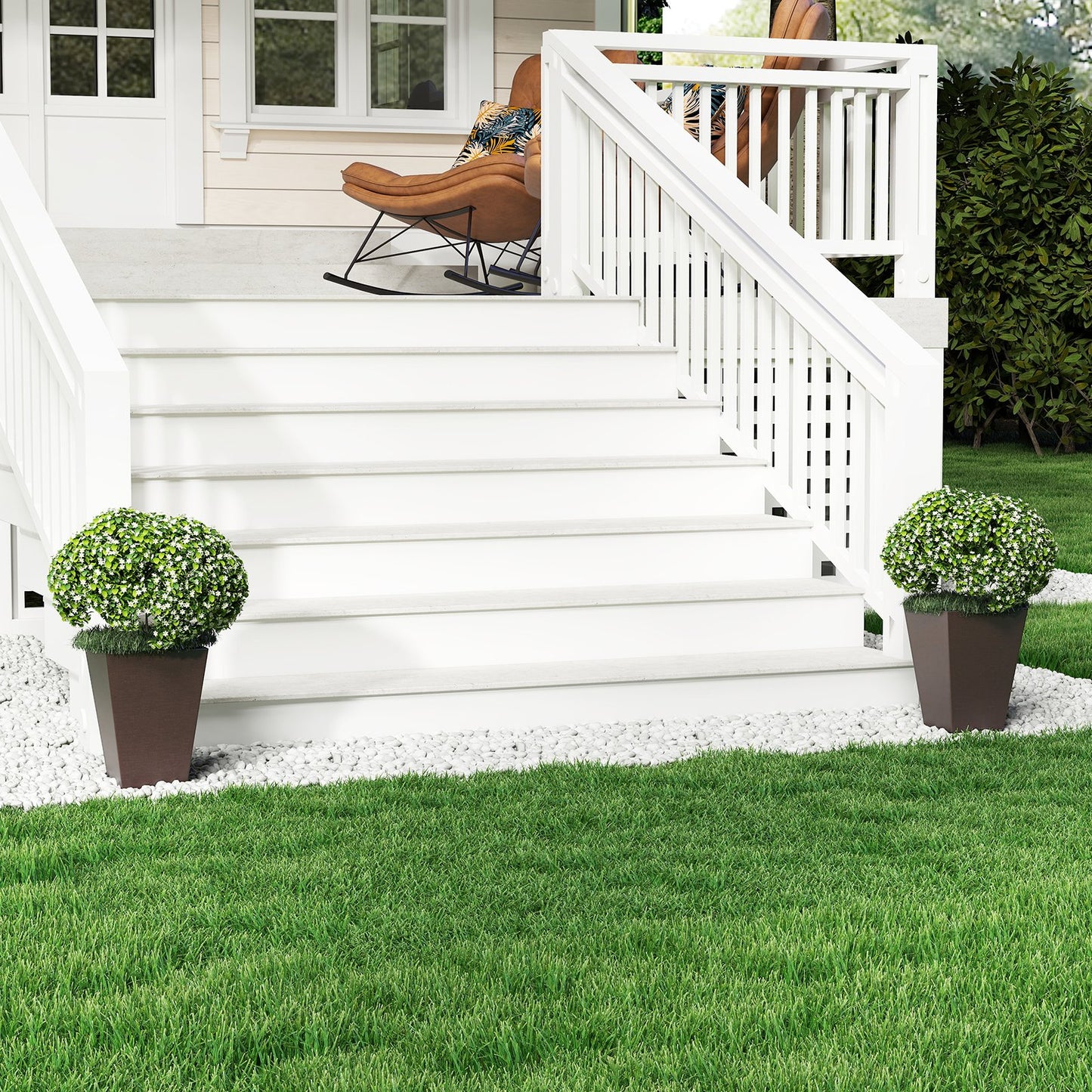 Set of 2 Square Taper Planter with Removable Inner Bucket and Optional Drainage Hole-M