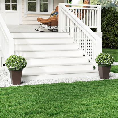 Set of 2 Square Taper Planter with Removable Inner Bucket and Optional Drainage Hole-M