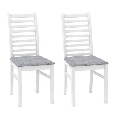 Set of 2 Wooden Dining Chair with Rubber Wood Legs for Living Room-Brown