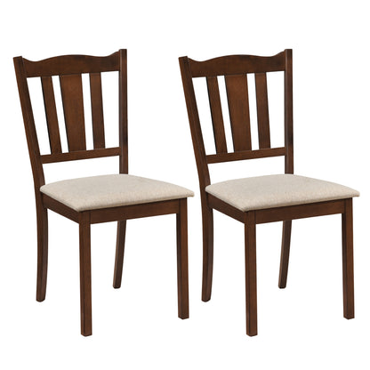 Set of 2 Wooden Dining Chair with Hollow Back and Soft-padded Cushion-Black
