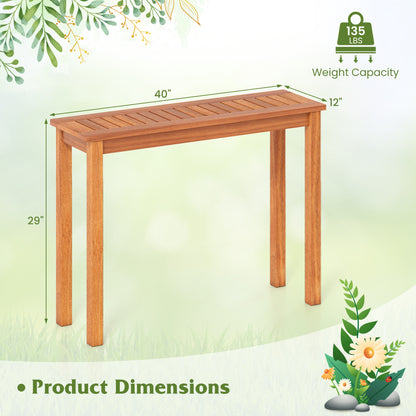 Set of 2 Wooden Plant Stand Outdoor Indoor Solid Wood Flower Pot Holder Display Shelf-M