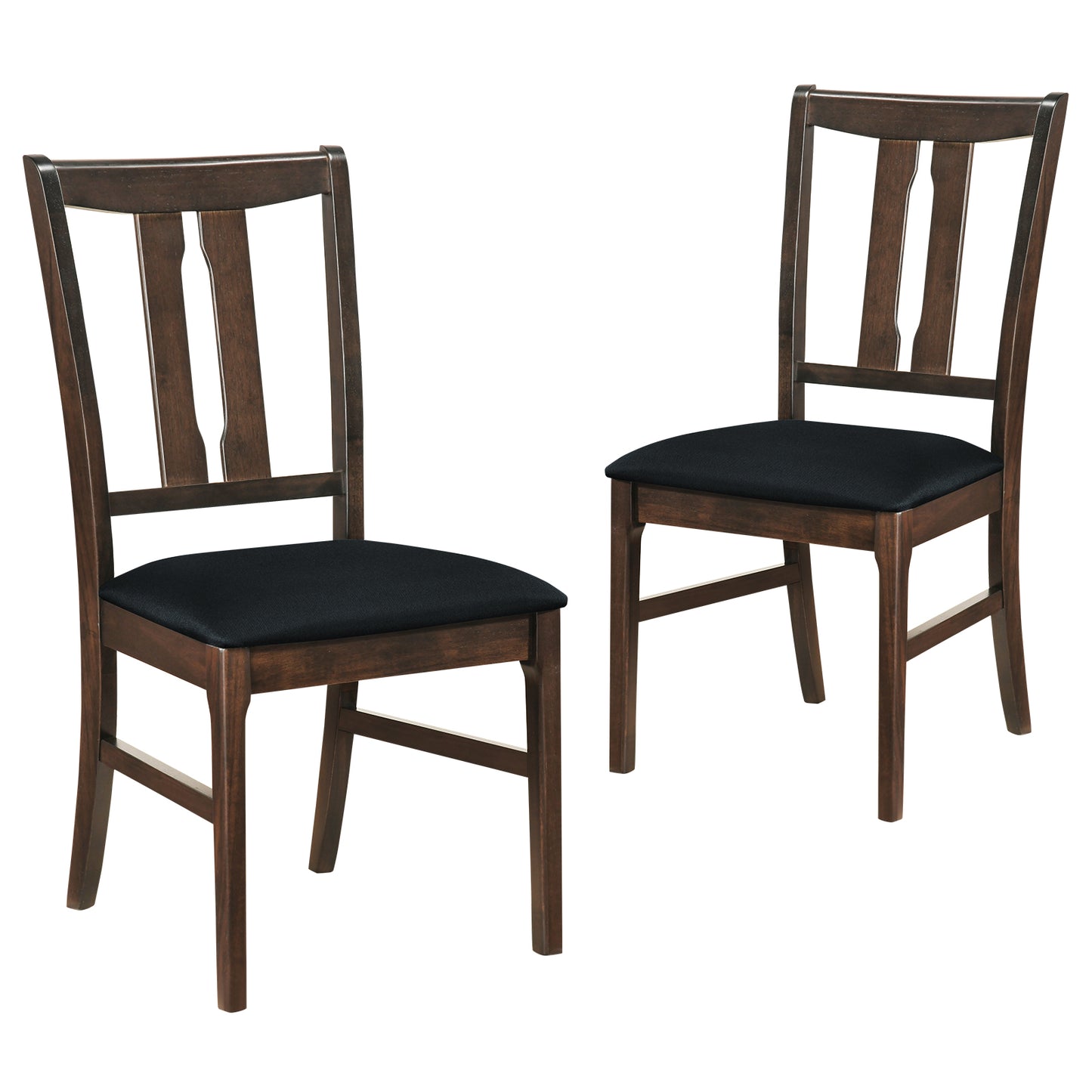 Set of 2 Wooden Upholstered Dining Chairs with High Curved Back-Gray