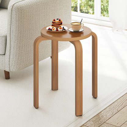 Set of 4 18 Inch Stackable Bentwood Dining Chairs with Round Top-Black