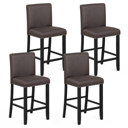 Set of 4 brown bar stools with backs for kitchen island, stylish furniture from Wilsons Home Store.