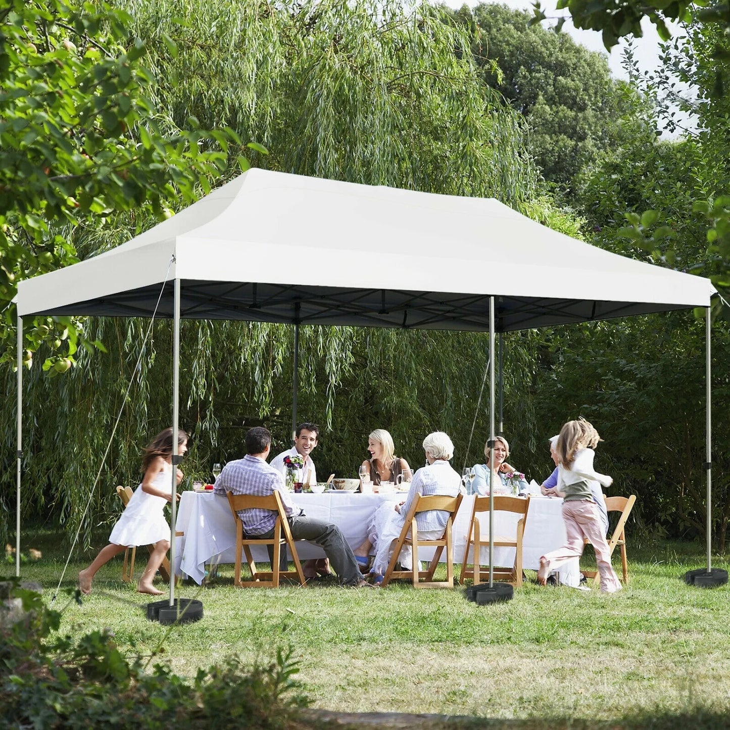 Set of 4 Canopy Weights 20lbs Weight Plate Kit with No-Pinch Design