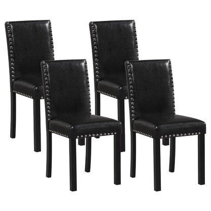Set of 2 Dining Chairs with Solid Rubber and Wood Legs