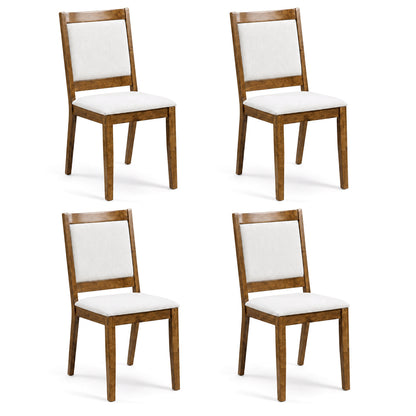Set of 4 Modern Dining Upholstered Kitchen Chair with Padded Backrest-Walnut