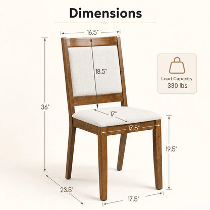 Set of 4 Modern Dining Upholstered Kitchen Chair with Padded Backrest-Walnut