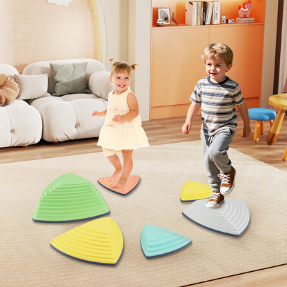 Set of 11 Stepping Stones for Kids Non-Slip Balance Stones with Storage Bag-Set of 11