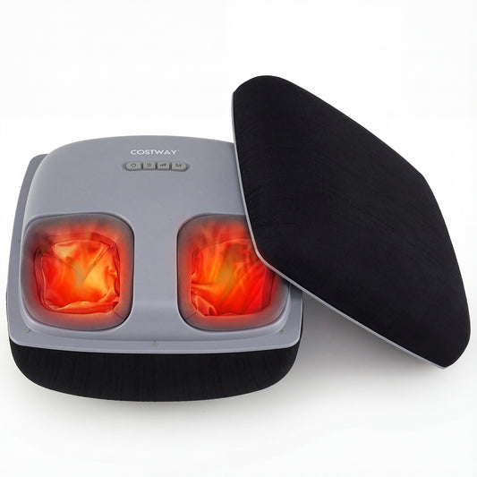 Shiatsu Foot Massager with 3-Level Deep Kneading and Air Compression-Black