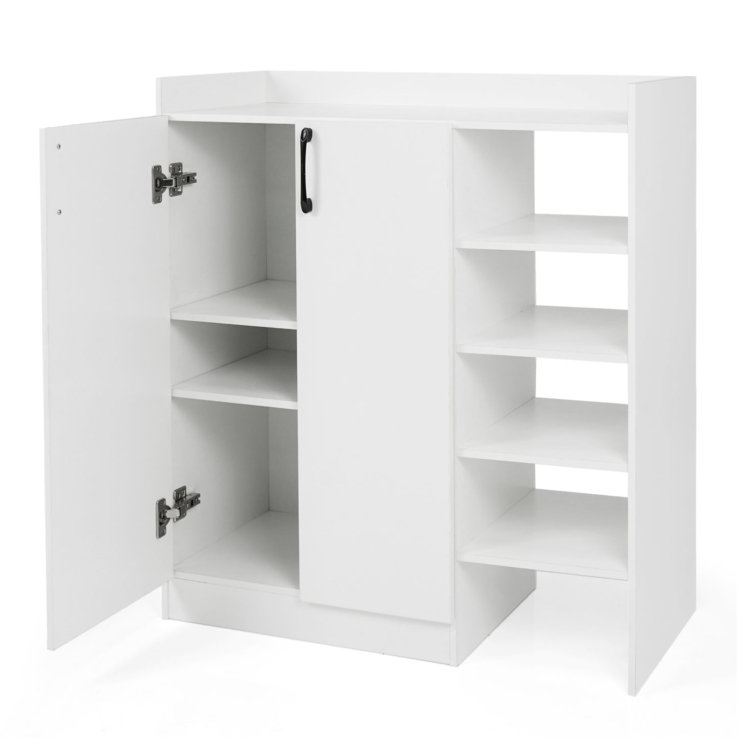 Shoe Cabinet with 2 Doors Shoe Storage Organizer with 2 Adjustable Inner Shelves-White