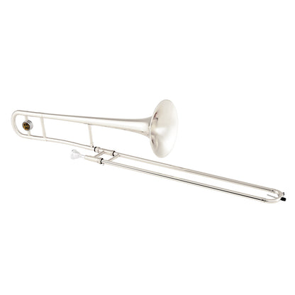 Slide Trombone for Beginners with Portable Case and Shoulder Strap-Silver