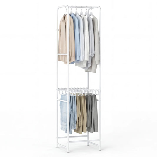 Slim Coat Rack Freestanding Garment Organizer with 8 Hanging Rods