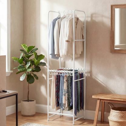 Slim Coat Rack Freestanding Garment Organizer with 8 Hanging Rods