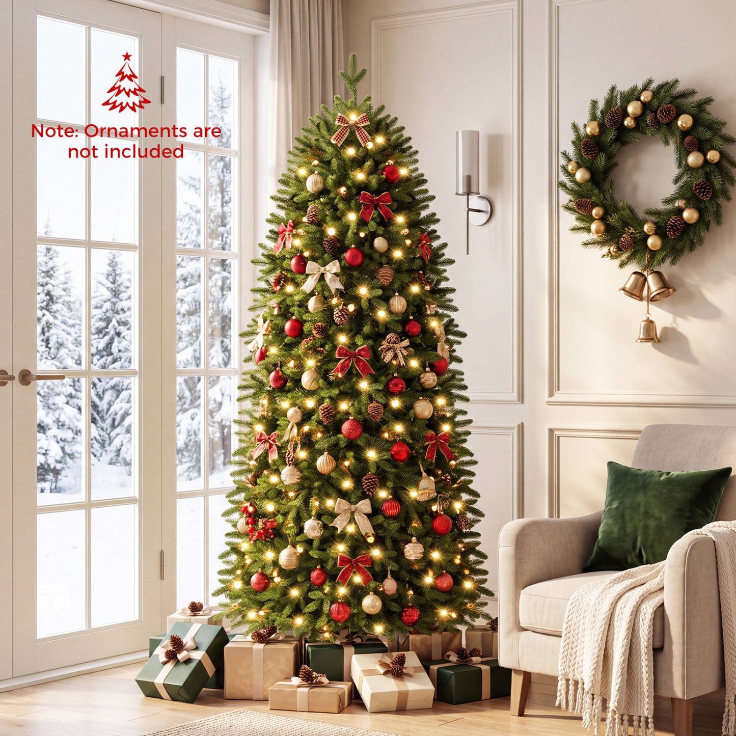 Smart Pencil Christmas Tree with 220 Pre-Lit RGB LED Lights-M