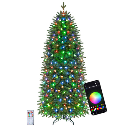 Smart Pencil Christmas Tree with 220 Pre-Lit RGB LED Lights-M