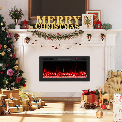 Smart WiFi Electric Fireplace Wall Mounted & Recessed 750W/1500W Heater-68 Inch