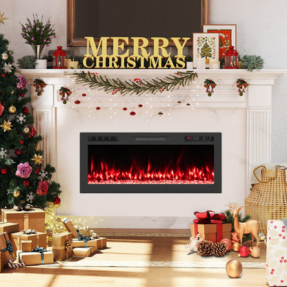 Smart WiFi Electric Fireplace Wall Mounted & Recessed 750W/1500W Heater-68 Inch