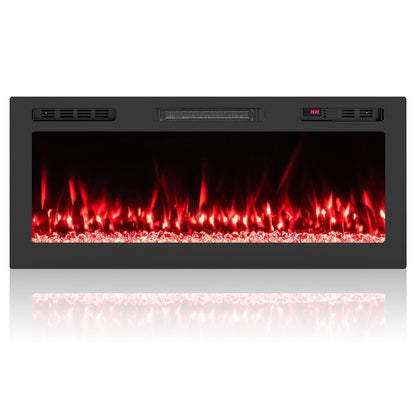 Smart WiFi Electric Fireplace Wall Mounted & Recessed 750W/1500W Heater-68 Inch