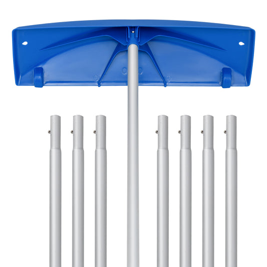 Snow Roof Rake with 24 Inch Wide Blade and Wheels