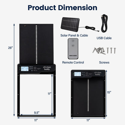 Solar powered automatic chicken coop door by Wilsons Home Store, featuring weatherproof design and easy installation for poultry care.