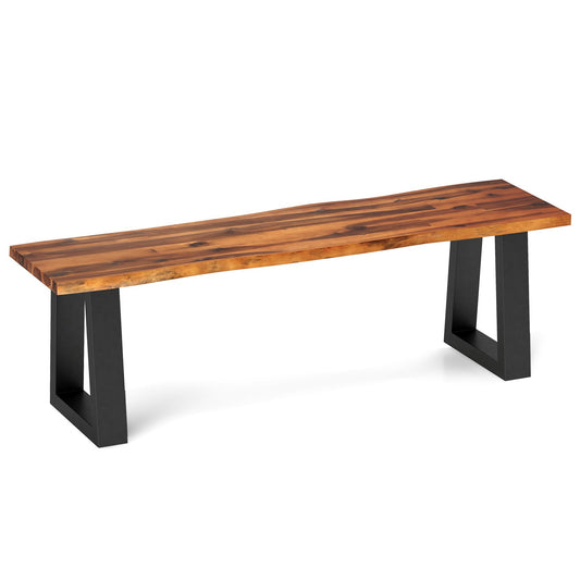 Solid Acacia Wood Patio Bench Dining Bench Seating Bench
