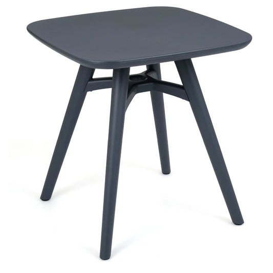 Square Outdoor Dining Table All-Weather Plastic Patio Bistro Table for 4-Gray