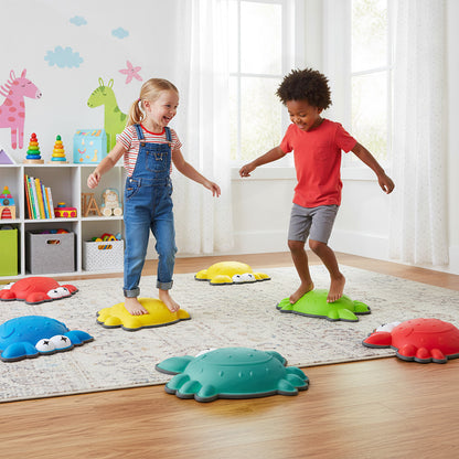Stepping Stones for Kids 9 Pieces Non-Slip Toddler Stepping Stones Balance Sensory Toys-Multicolor