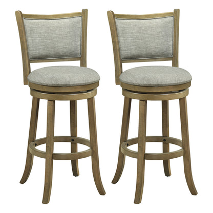 Swivel Bar Stools Set of 2 with Soft-padded Back and Seat-L