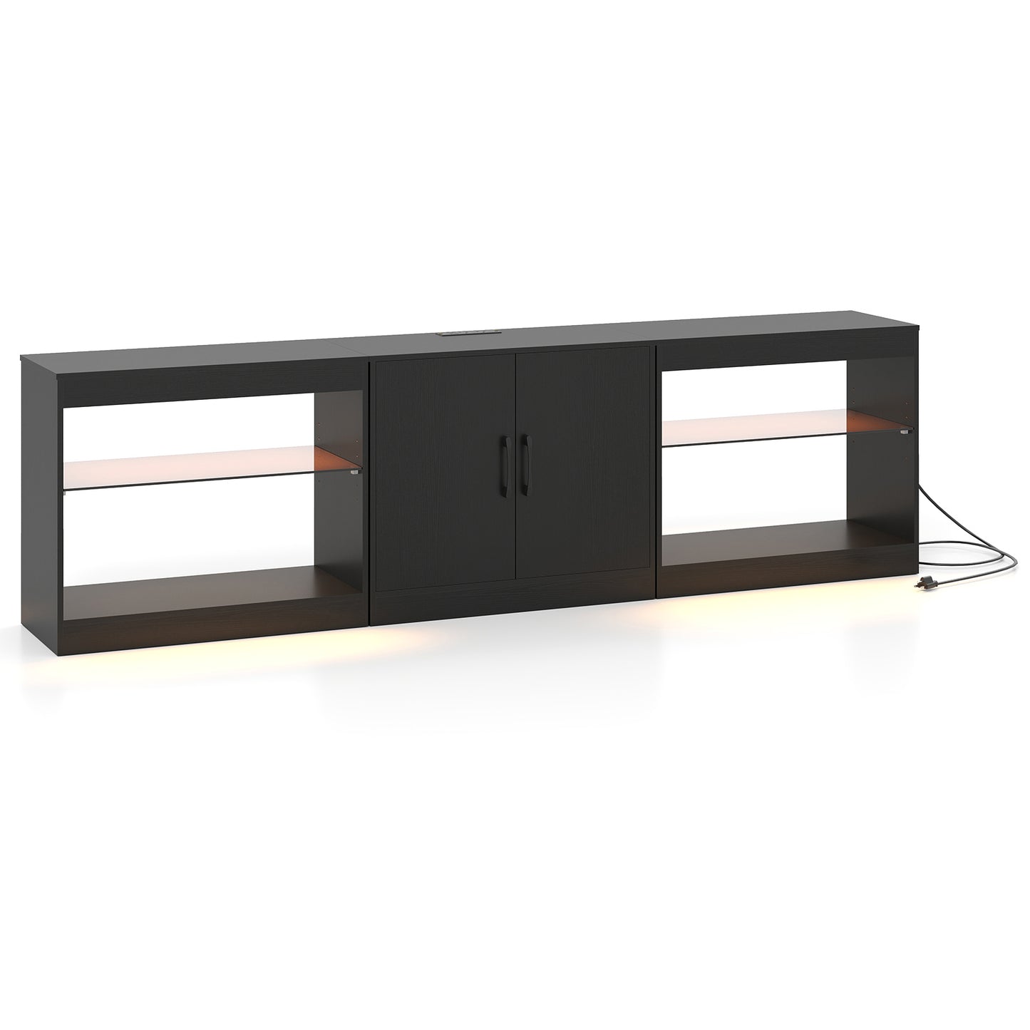 TV Stand for TVs up to 85 Inches LED Entertainment Center with Power Outlets-Black