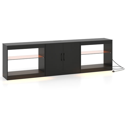 TV Stand for TVs up to 85 Inches LED Entertainment Center with Power Outlets-Black