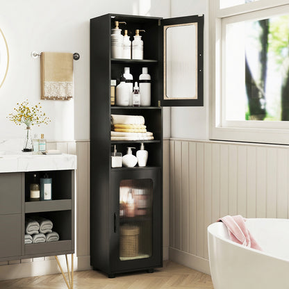 Tall Bathroom Storage Cabinet 67 Inches Freestanding Storage Organizer-Black