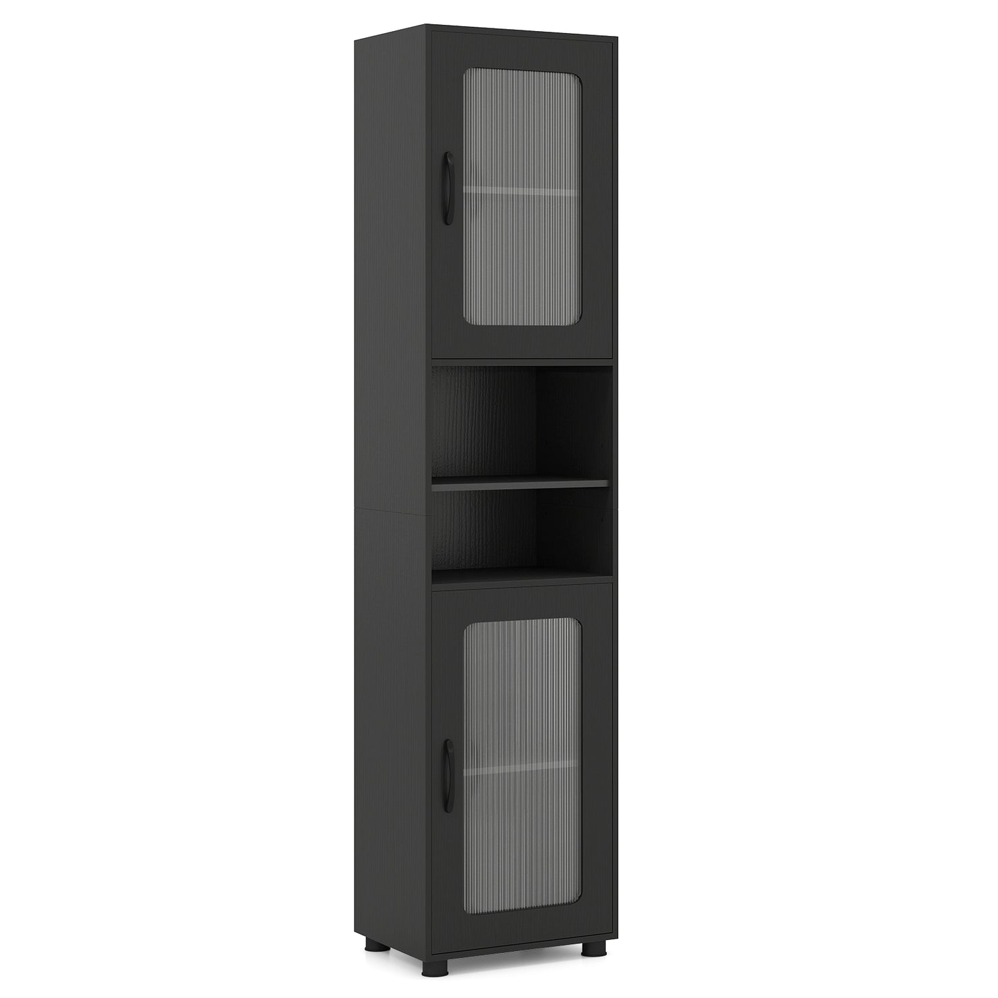 Tall Bathroom Storage Cabinet 67 Inches Freestanding Storage Organizer-Black