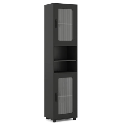 Tall Bathroom Storage Cabinet 67 Inches Freestanding Storage Organizer-Black