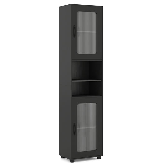 Tall Bathroom Storage Cabinet 67 Inches Freestanding Storage Organizer-Black