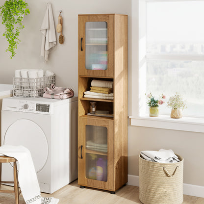 Tall Bathroom Storage Cabinet 67 Inches Freestanding Storage Organizer-Black